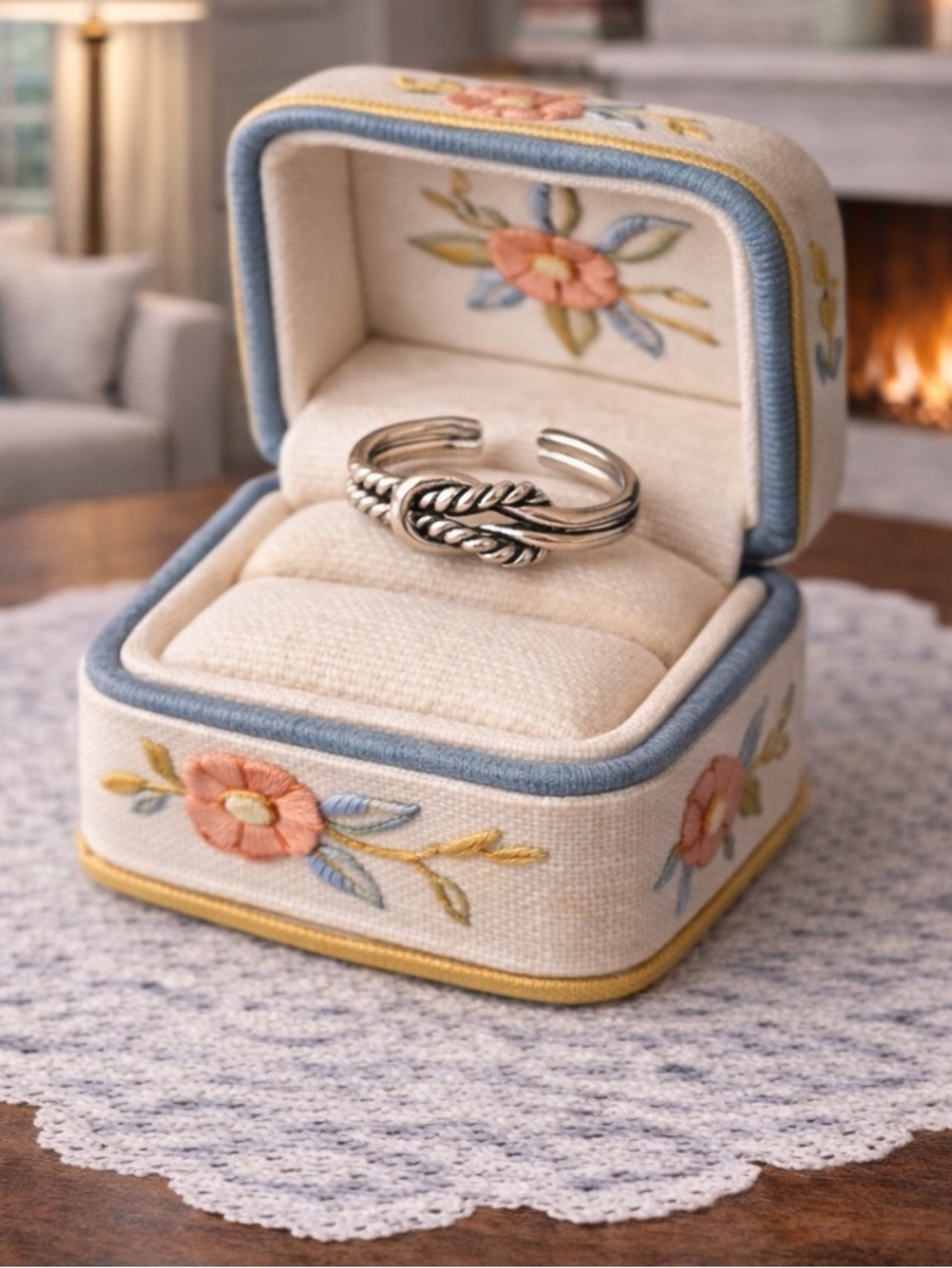 Silver Knot Adjustable Ring
